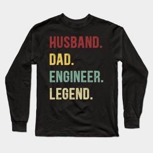 Engineer Funny Vintage Retro Shirt Husband Dad Engineer Legend Long Sleeve T-Shirt